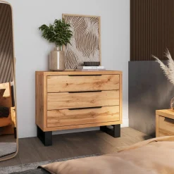 Ladekast Halmstad - 3 lades - Wotan Eiken