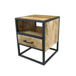 Nachtkastje met Lade Mick - 1 Open Vak - Mangohout