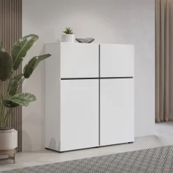 Opbergkast Crotone - 4-deurs - Wit