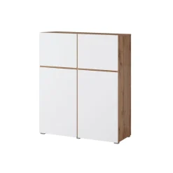 Opbergkast Crotone - 4-deurs - Wotan Eiken / Wit