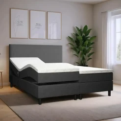 OP=OP Elektrische Boxspring Basic | 160 x 200 Antraciet | 2x Stevig pocketvering matrassen