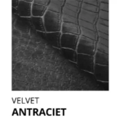 OP=OP Opberg Boxspring Croco 200 x 200 Velvet Antraciet | Incl. Voetbord + Pocketvering + 1x Hocker