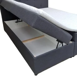 OP=OP Opberg Boxspring Croco 200 x 200 Velvet Antraciet | Incl. Voetbord + Pocketvering + 1x Hocker