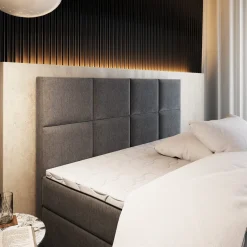 OP=OP Opberg Boxspring zonder Matras Levi | 160 x 210 Suede Antraciet | Incl. Levi Voetbord