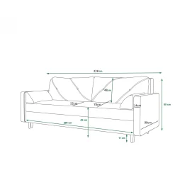 OP=OP Slaapbank met opbergruimte Aspen | Zitbank | Naturel Beige