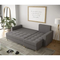 OP=OP Slaapbank met opbergruimte Mick Grijs | Hoekbank