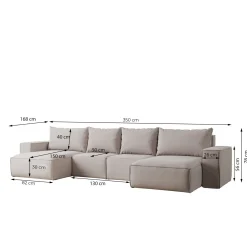 Slaapbank Lecce met Opbergruimte | U-bank