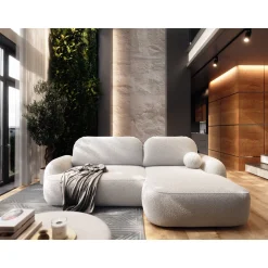 Slaapbank met Opbergruimte Morris Teddy stof| Hoekbank