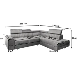 Slaapbank met opbergruimte Nero | Hoekbank