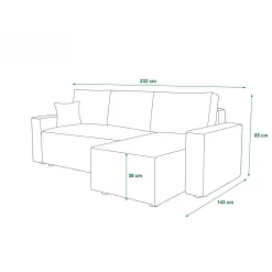 Slaapbank met opbergruimte Pom | Hoekbank - Universeel
