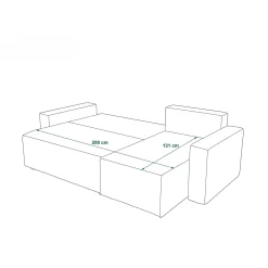 Slaapbank met opbergruimte Pom | Hoekbank - Universeel