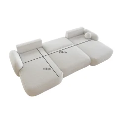 Slaapbank met Opbergruimte Morris Teddy stof| U-bank