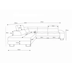 Slaapbank met opbergruimte Sem | Hoekbank