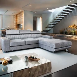 Slaapbank met opbergruimte Nero | L-Hoekbank