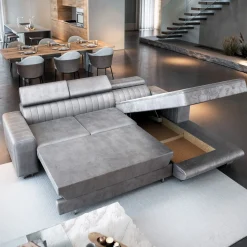 Slaapbank met opbergruimte Nero | L-Hoekbank