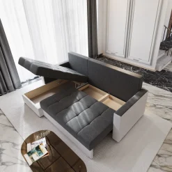 Slaapbank met Opbergruimte Kos | Hoekbank - Kies je kleur