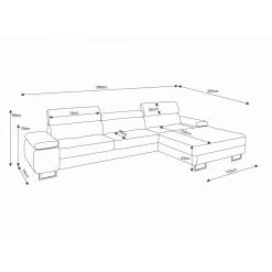 Slaapbank met opbergruimte Sem | L-Hoekbank