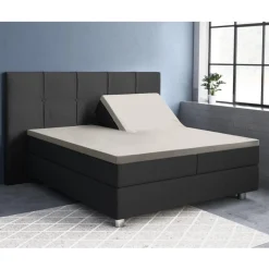 Splittopper hoeslaken katoen-Satijn crème