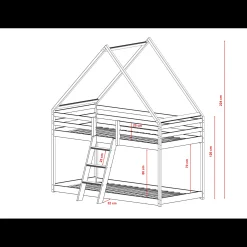 Stapelbed met Dakje Sven - Kinderbed - Leverbaar in 6 kleuren!