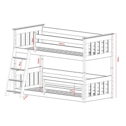 Stapelbed met Ladder Kas - 2-persoons - Kinderbed (incl. hekje) - Leverbaar in 8 kleuren!