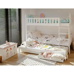 Stapelbed met Lade Bas - 3-persoons - 90 x 200 - Kinderbed