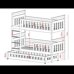 Stapelbed Olga - 3-persoons - Leverbaar in 8 kleuren!