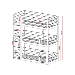 Stapelbed Teun - 3-persoons - Leverbaar in 10 kleuren!