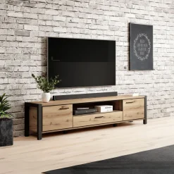 TV-meubel Akven - 2-deurs incl. 2 lades - Wotan Eiken v2