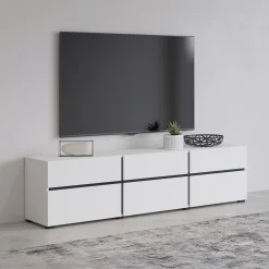 TV-meubel Crotone - 3-kleps incl. 3 lades - Wit