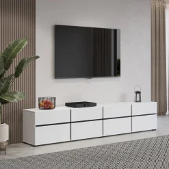 TV-meubel Crotone - 4-kleps incl. 4 lades - Wit