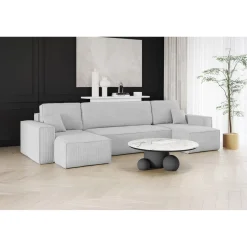 U-bank Ribstof Karlo - Slaapbank met opbergruimte - 4 zits