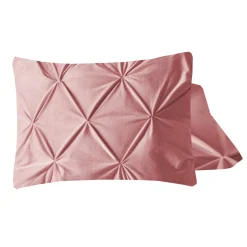 Velvet Pintuck Kussensloop Fluweel Roze (2 in 1)