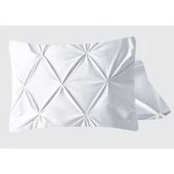 Velvet Pintuck Kussensloop Fluweel Wit (2 in 1)