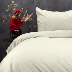 Velvet Uni Dekbedovertrek Creme