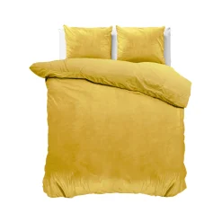 Velvet Uni Dekbedovertrek Goud