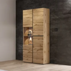 Vitrinekast Crotone - 2-deurs - Wotan Eiken