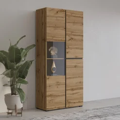 Vitrinekast Crotone - 2-deurs - Wotan Eiken