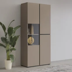 Vitrinekast Crotone - 2-deurs - Taupe