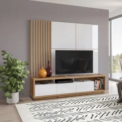 Wandcombinatie Celano - Wotan Eiken / Wit