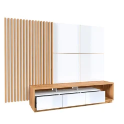 Wandcombinatie Celano - Wotan Eiken / Wit