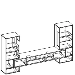Wandcombinatie Koblenz - Wotan Eiken / Zwart